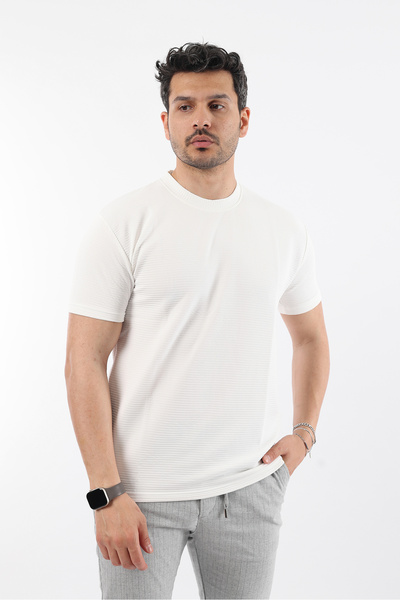 Rodrigo Мъжка текстурирана тениска с цилиндричен яка