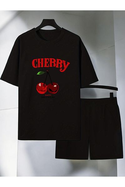 uyguntarz Σετ σορτς Unisex Happy Cherry με εμπριμέ σχέδιο
