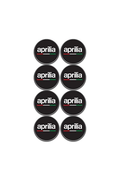 Redline Grafik Aprillia Logo 8'li Koruma Takozu 3D Sticker Etiket Siyah