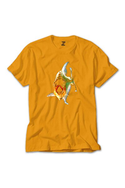 CrowsGate تي شيرت أصفر على شكل سمكة البيرانا