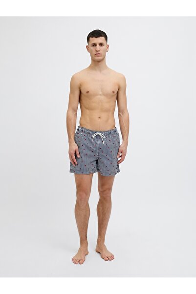 Jack & Jones JACK JONES Erkek Desenli Deniz Şortu 12272933