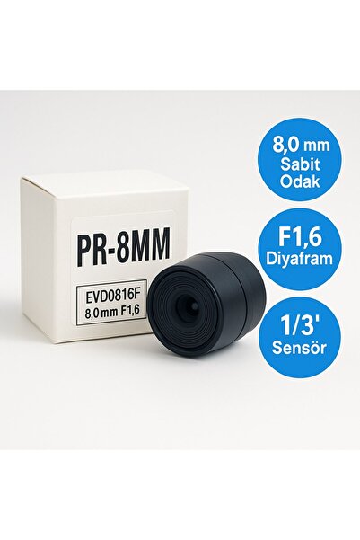Sec on 8mm F1.8 Güvenlik Kamerası Lensi 5MP Gece Görüşlü IR Destekli Sabit Od...
