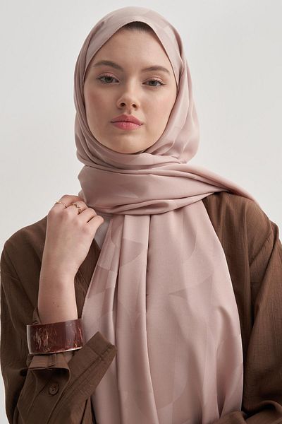carell C Pattern Monogram Cotton Silk Shawl Beige
