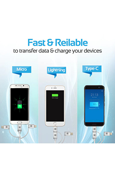 Promate Multifunctional USB Charging Cable UniLink-Trio