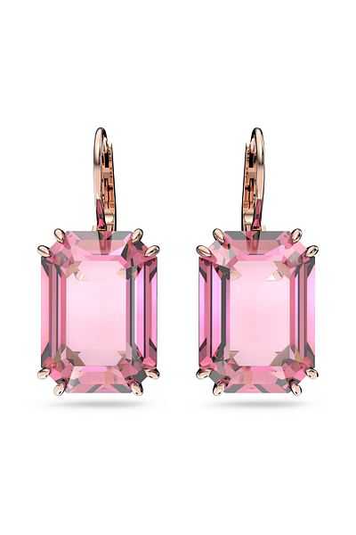Swarovski Roségoldfarbene Ohrhänger mit Rosa Kristal 5619502