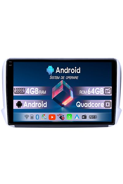 navi-it Dedicated Navigation Peugeot 208/2008 2012-2020, 4gb Ram 64gb Rom, Quad Core, Display 9" Qled 1k