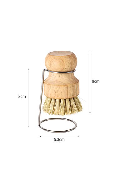Choice Sisal Natural Wooden Pot And Bowl Brush, With Draining Stand, Environmentally Friendly Plant Fiber B