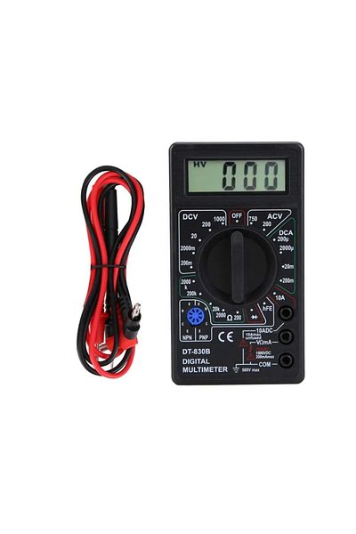 MACVI Multimetru Digital Macvi® cu Afisaj LCD, 19 Scale de Masura, 2 Testere, Negru