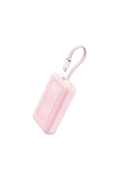 Anker zolo Power Bank 10000, 30W, Built-In USB-C Cable-pink