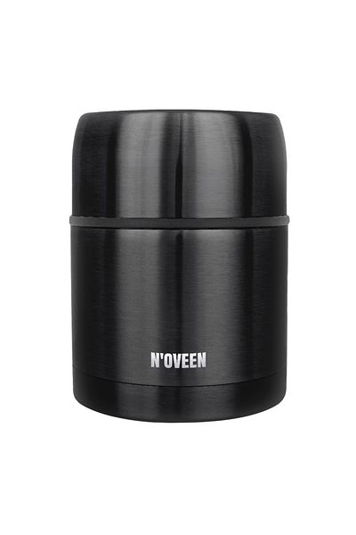 Noveen Thermos For Soup/Food Tb935 Black, 470ml, Double Wall, Stainless Steel, Carrying Case