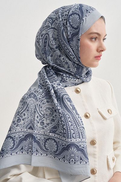 carell Ravena Soft Blue Nilla Cotton Shawl