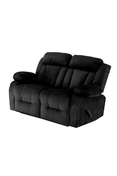 Lazy Vibes Mnz5 | Velvet Double Reclinerchair 159x77x104 Cm - Black