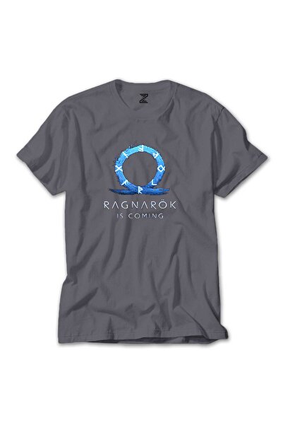 WAKHA إله الحرب راجناروك قادم تي شيرت رمادي