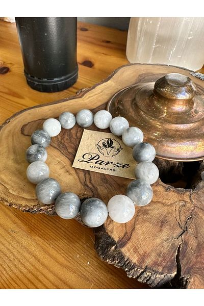 parze doğaltaş Gray Tiger Eye Natural Stone Bracelet