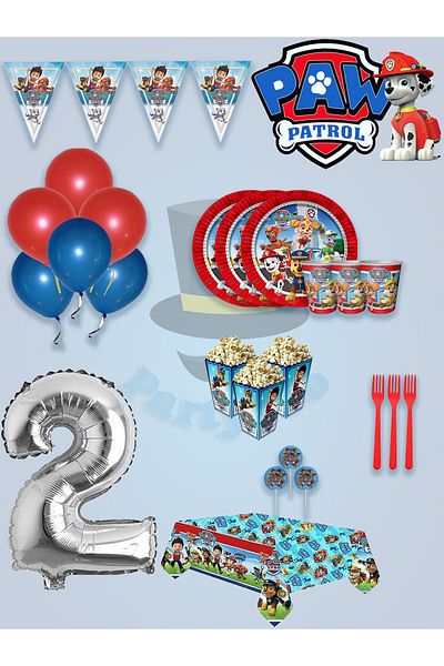 PartyPoo Paw Patrol 16-Person Birthday Set - Balloons, Ornaments, Decorations & Party Supplies Ornament Kit
