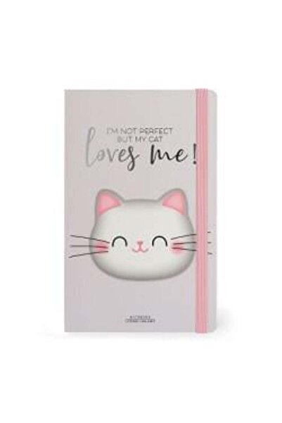 Legami Kitty 120 gr. Beyaz Kağıt Çizgili Defter Meow