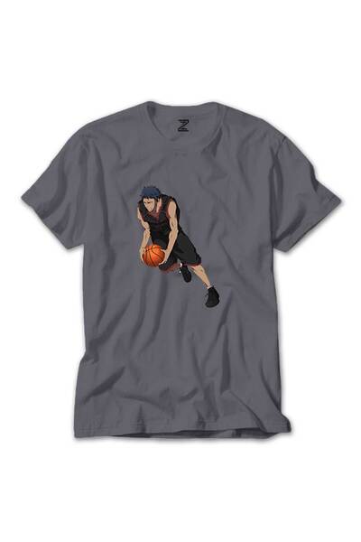 WAKHA Μπλουζάκι Black Baller Anime σε γκρι χρώμα, μέγεθος 5XL