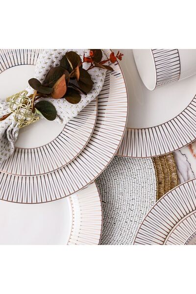 Danube Home Youthful Bite Radiance 16-Piece New Bone China Dinner Set Serves-4