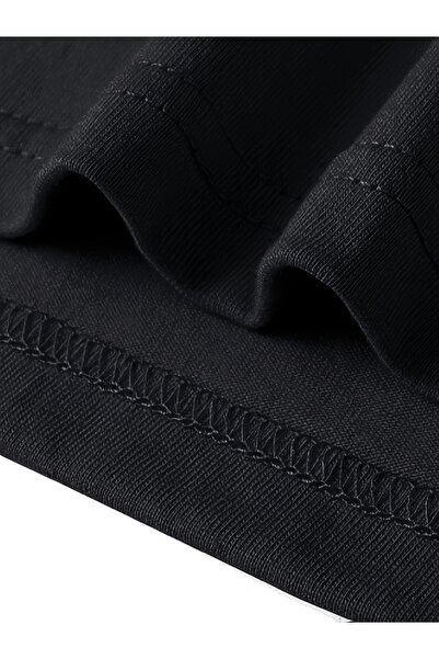 LOTS MODA Erkek Oversize Beyaz Tişört - M Harfi Dağ Manzaralı Baskılı %100 Pamuk