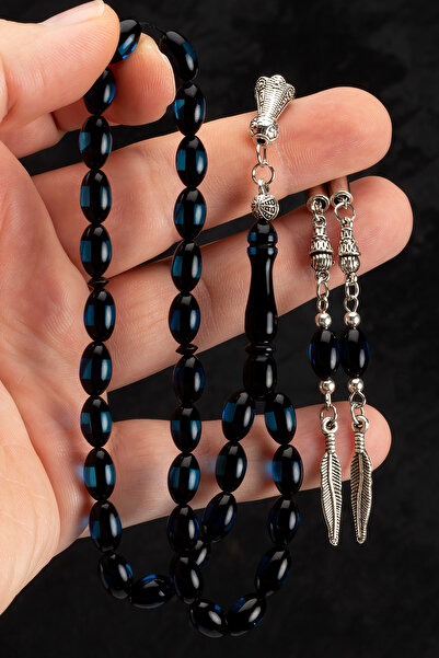 OTTOTESBİH Mărgele de rugăciune pentru bărbați Arpa croială Blue Onyx Powder Amber