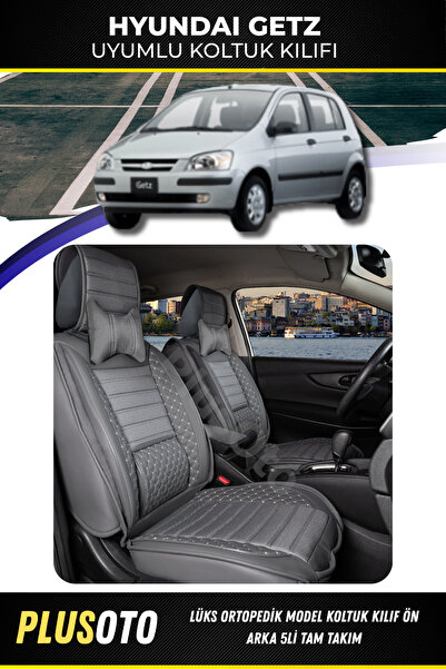 PlusOto Hyundai Getz Compatible Plus Lux Series Smoked Car Seat Cover Set of ...