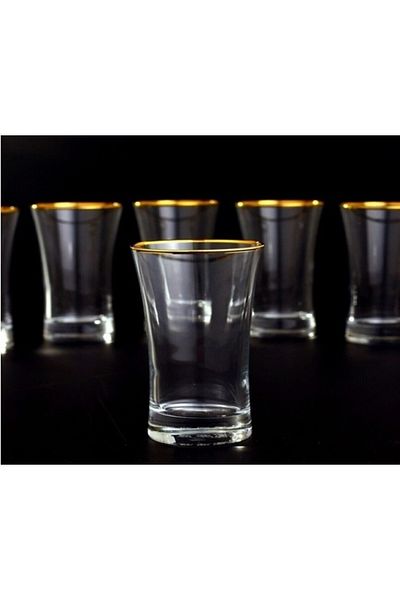Paşabahçe Azur Glass Gold Gilded 210 Cc 3 Pieces