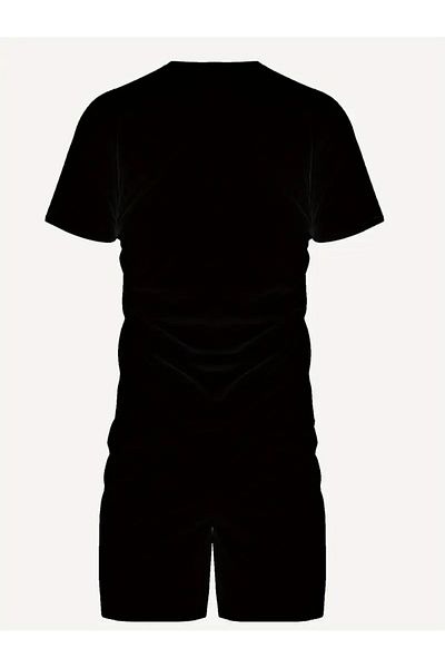 LAND MODA Men's Casual Sports Set, 3D Bear Print, Breathable Summer Knit