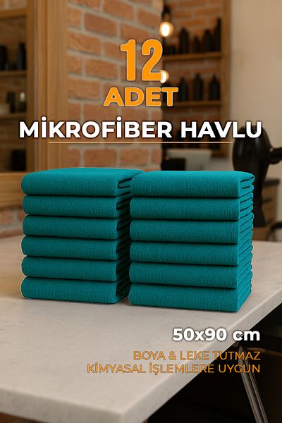 Karase |   12 Pieces |   50X90 cm Microfiber Hairdresser, Sports and Fitness Towel |   Multi-Purpose & Stain Resistant