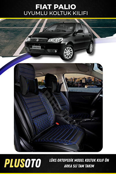 PlusOto Fiat Palio Compatible Plus Lux Series Black Blue Car Seat Cover Set o...