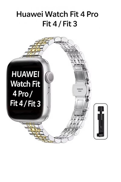Alstrap حزام ساعة هواوي واتش فيت 4 برو/فيت 4/فيت 3 متوافق مع الفولاذ المقاوم ...