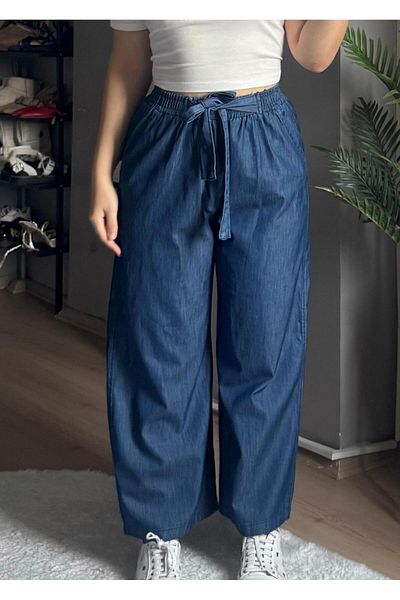 Qenz Tie Detailed Trousers - Navy Blue