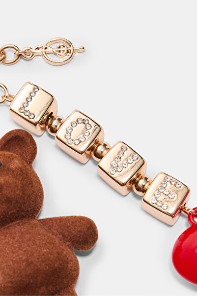 Stradivarius Metal bear charm key ring