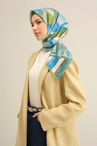 Armine cu imprimeu geometric Eșarfă Pură mătase Twill 9336 51