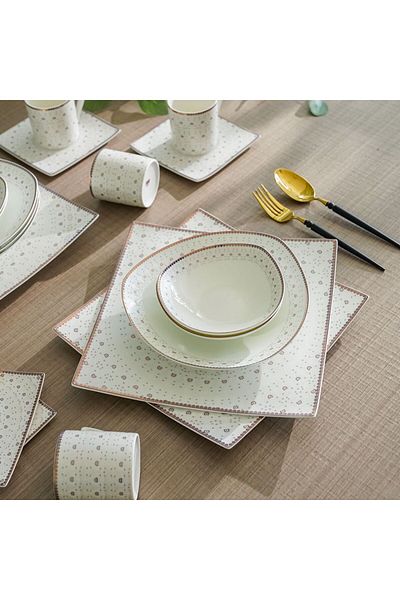 Danube Home Raymer 20-Piece Fine Bone China Dinner Set -Serves 4 -White