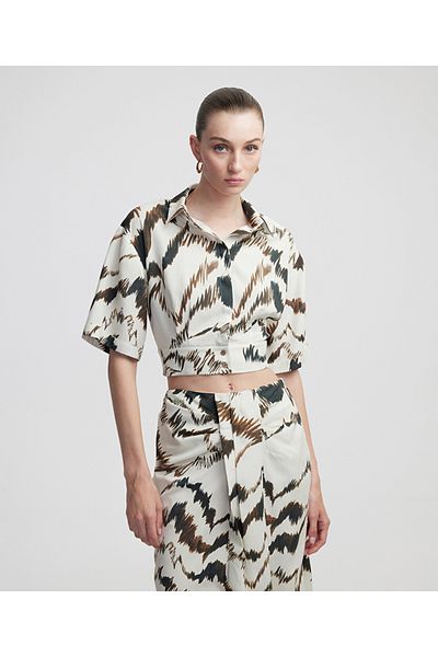 İpekyol Patterned Secret Placket Shirt