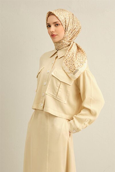 Armine imprimeu leopard Eșarfă Pură mătase Twill 9352D 34