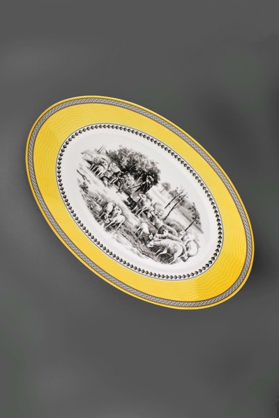 Bursa Porselen Dekor طبق قارب بورسلين كبير الحجم من مزرعة