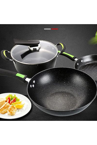 COOYA 3 Pcs Pots and Pans Set, for Kitchen, Dishwasher Safe & 100% Non Toxic