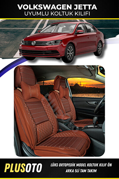 PlusOto مجموعة أغطية مقاعد السيارة المتوافقة مع سلسلة فولكس فاجن جيتا بلس لوك...