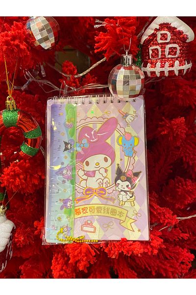 happystoretr Kuromi Melody Sticker Notebook with Ruler Gift