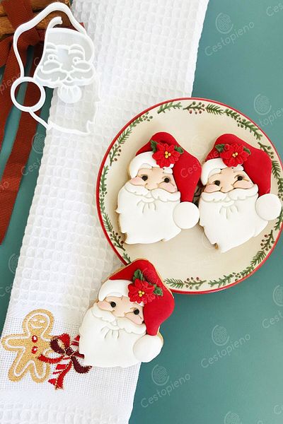CESTOPİENO Santa Cookie Mold- Cookie, Ceramic, Polymer Clay, Play Dough / Mixed Color