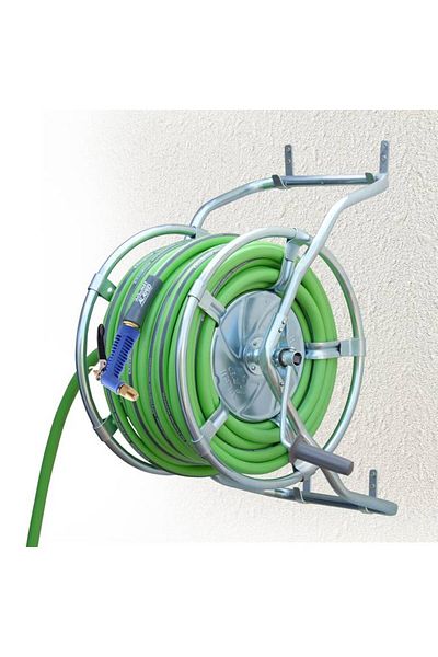 ALAYED Iron Reel with Garden Hose 3/4 Inch - 25 Meters with Water tool
