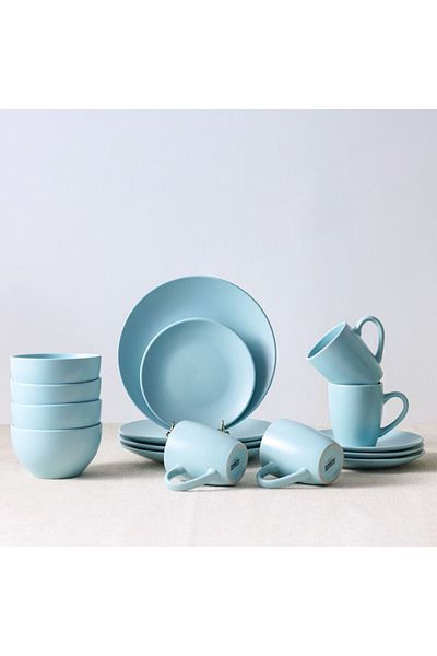 Danube Home Apollo 16-Piece Color Glazed Stoneware Dinner Set -Serves 4 Turquoise