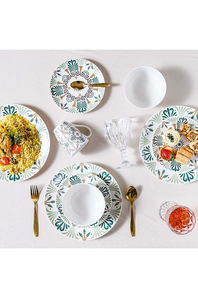 Danube Home Youthful Bite 16-Piece New Bone China Dinner Set -Serves 4