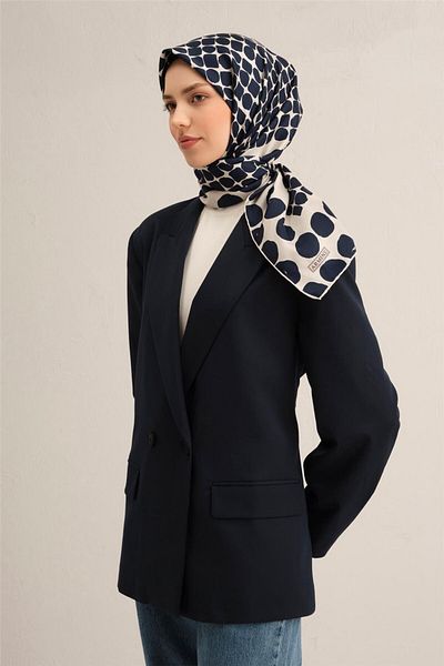 Armine Patterned Pure Silk Twill Scarf 9354- 81
