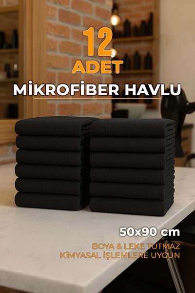 Karase |   12 Pieces |   50X90 cm Microfiber Hairdresser, Sports and Fitness Towel |   Multi-Purpose & Stain Resistant
