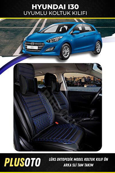 PlusOto مجموعة أغطية مقاعد السيارة المتوافقة مع Hyundai İ30 Plus Lux Series ب...