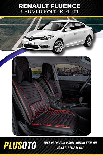 PlusOto مجموعة أغطية مقاعد السيارة المتوافقة مع سلسلة RENAULT Fluence Plus Lu...