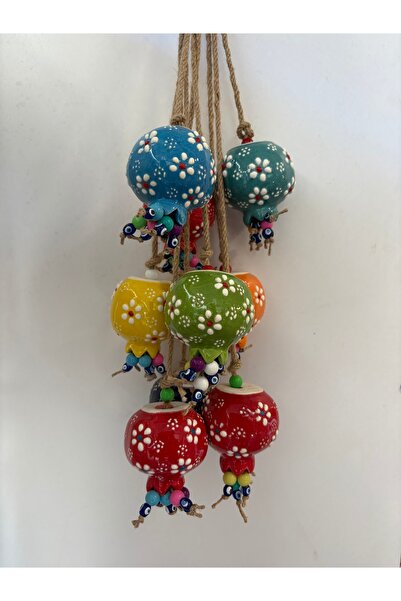 cemfa 1 Adet 3’lü Çini Işlemeli Kabartmalı Nar Bahce Duvar Aksesuarı