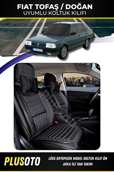 PlusOto Fiat / Tofaş Doğan Compatible Plus Lux Series Black and White Car Sea...